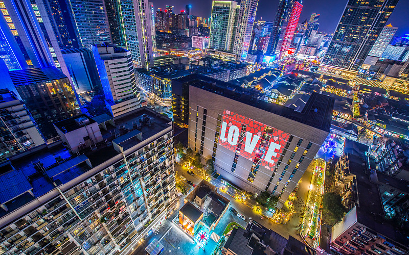 成都春熙路太古里夜景